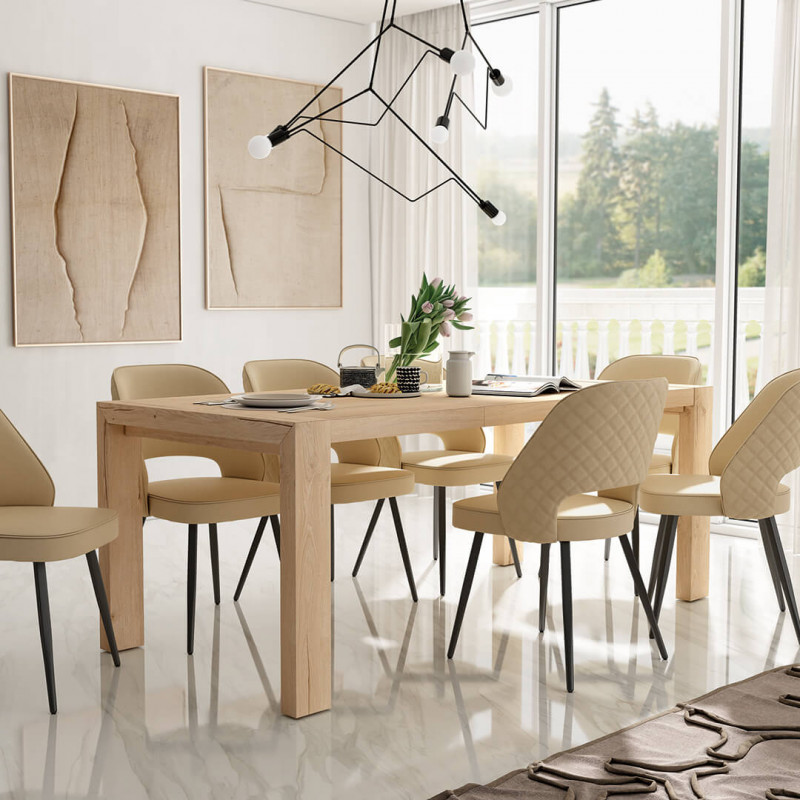 Mesa rectangular pata deslizante CHIARA