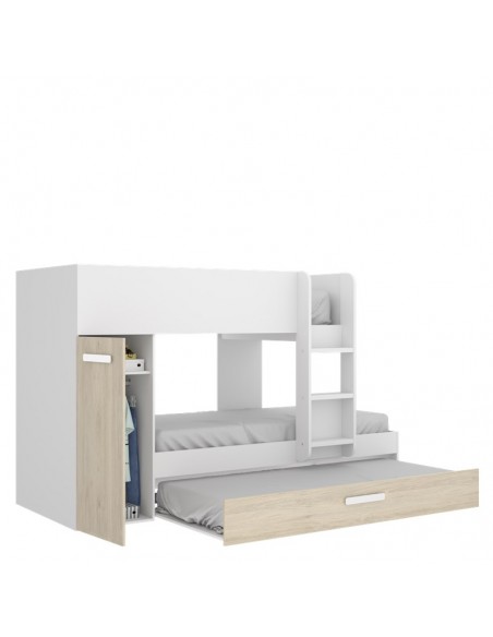 Cama tren 3 camas con armario ALAIN