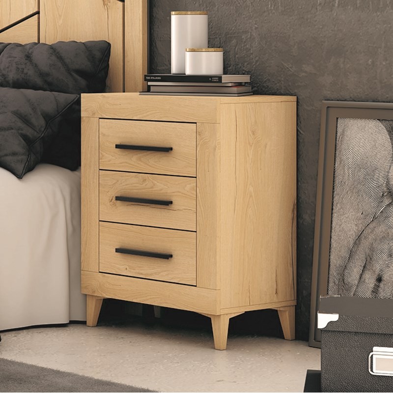 Mesita de noche tres cajones VIENA