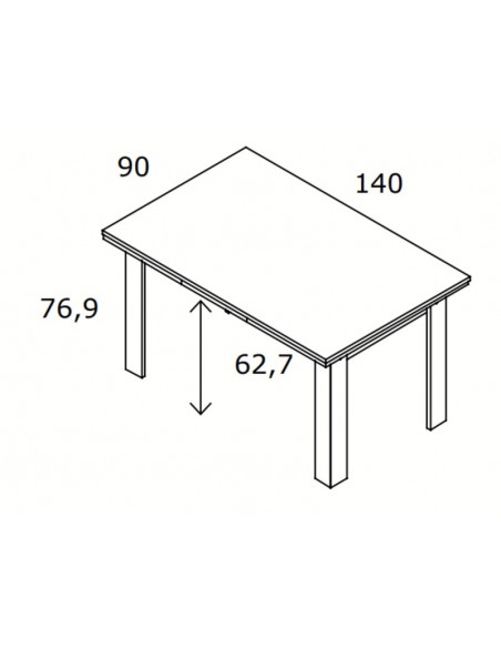 Mesa rectangular extensible ROMA