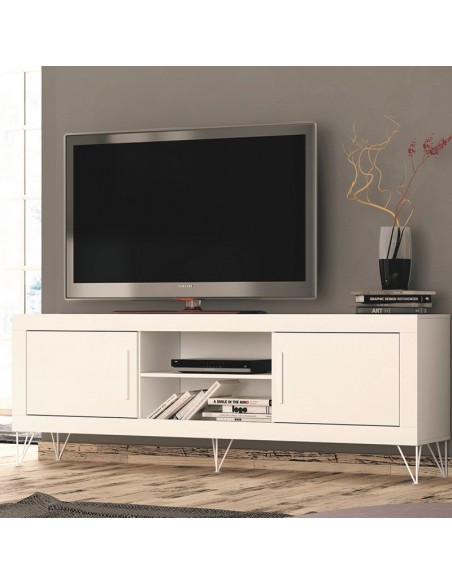 Mueble TV Antara de 180 cm con cajones, puertas y huecos centrales