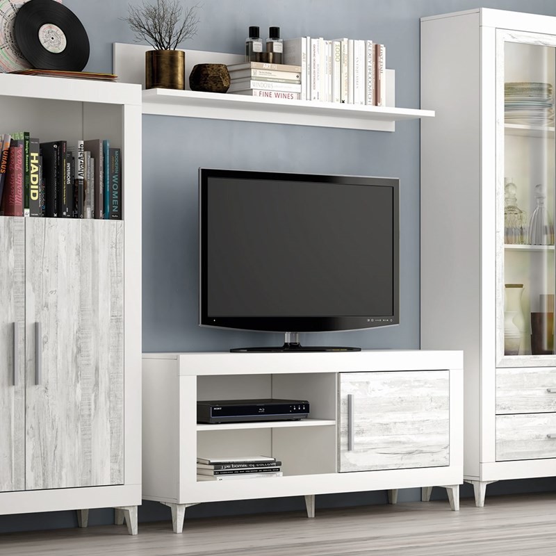 Mueble TV una puerta y dos huecos 130 cm ROMA