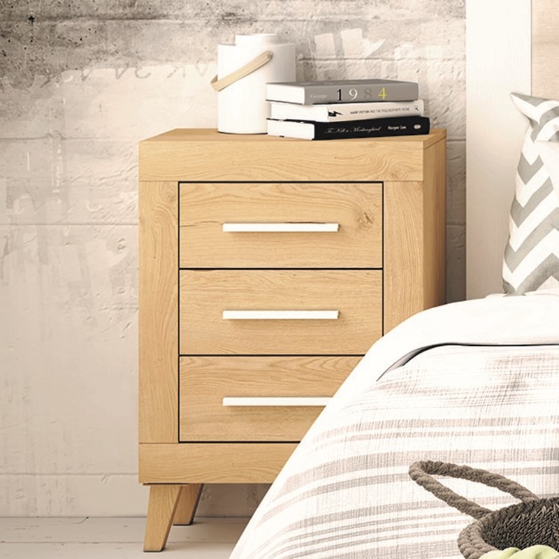 Mesita de noche tres cajones VIENA