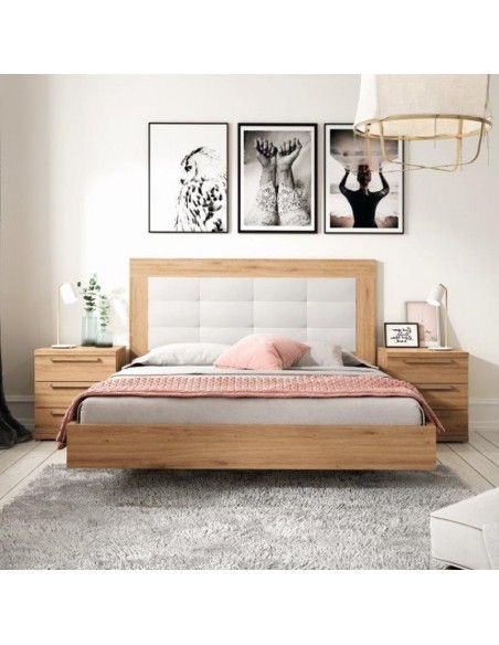 Dormitorio incluye: cabecero para cama 135 o 150 cm, 2 mesillas de 3 cajones  y bañera para cama