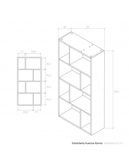 Estantería huecos ROMA