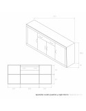 Aparador cuatro puertas y cajón ROMA