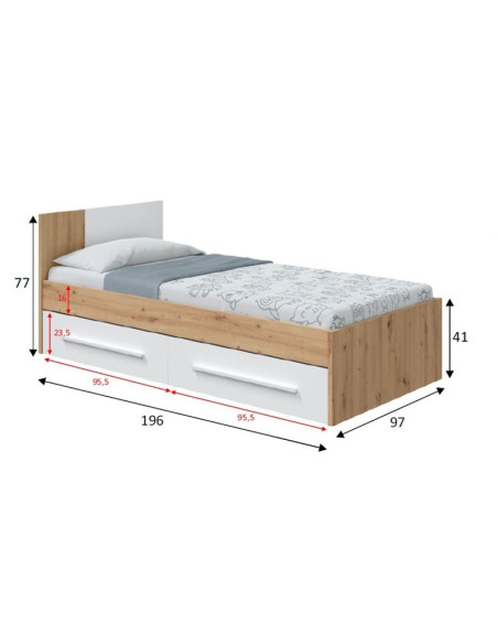 Cama dos cajones LOEN