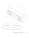 Mueble TV dos puertas y dos huecos 178 cm CHIARA