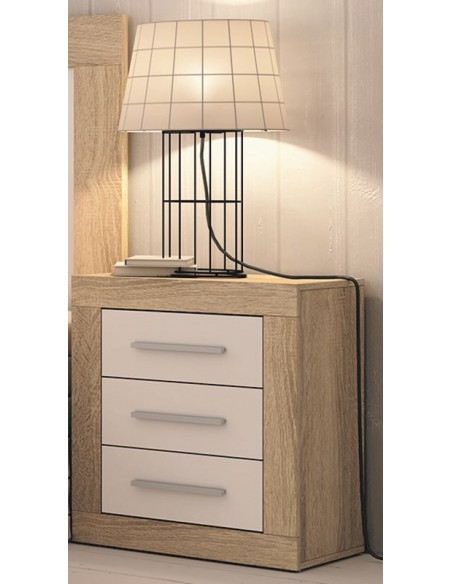 Mesita de noche tres cajones VIENA
