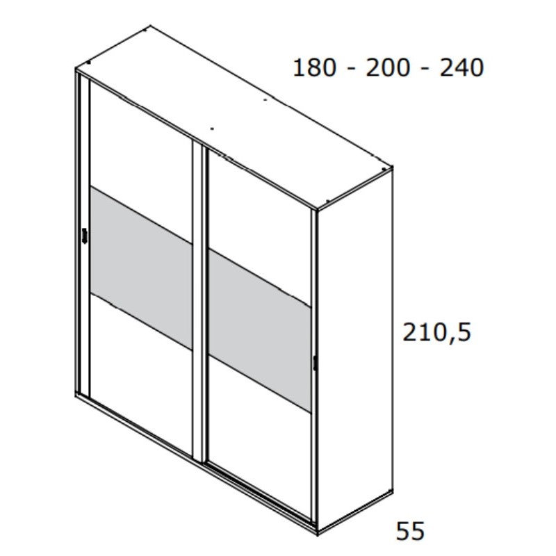 Armario dos puertas correderas altura 210 VIENA