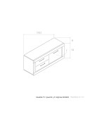 Mueble de televisión una puerta y dos cajones MILANO