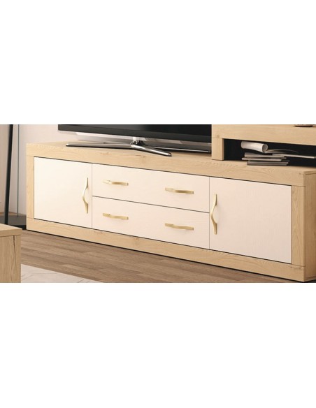 Mueble de televisión dos cajones y dos puertas 200 cm ROMA