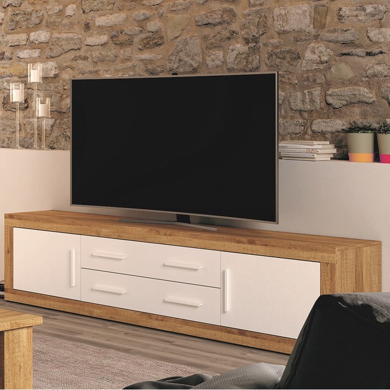 Mueble de televisión dos cajones y dos puertas...