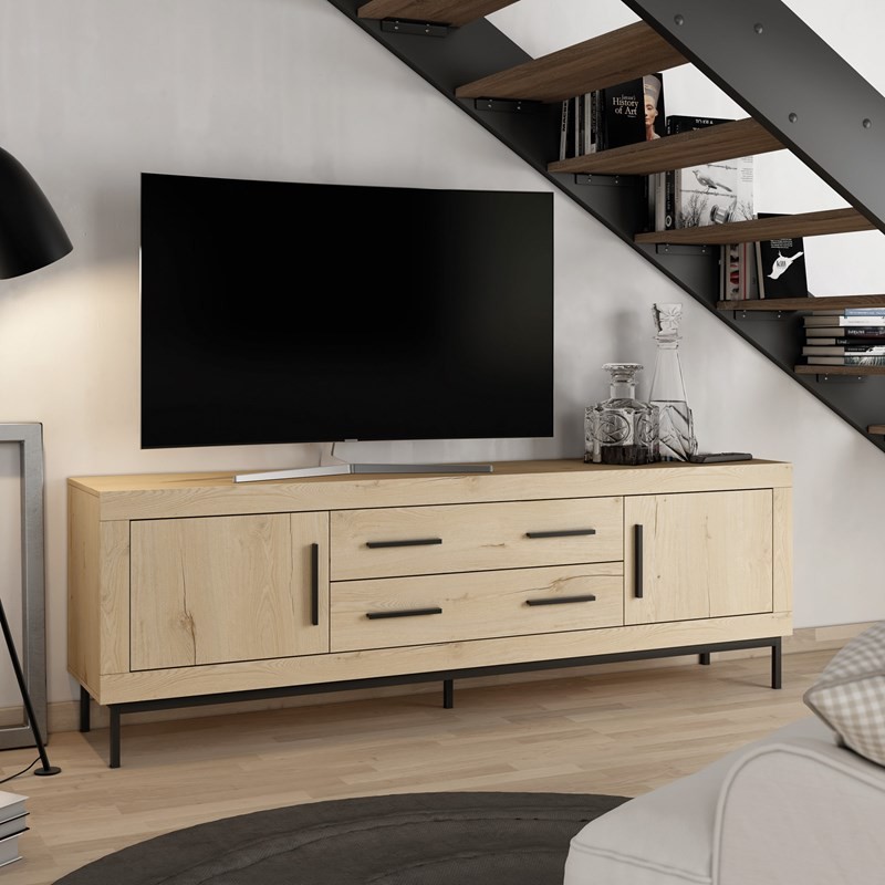 Mueble de televisión dos cajones y dos puertas...