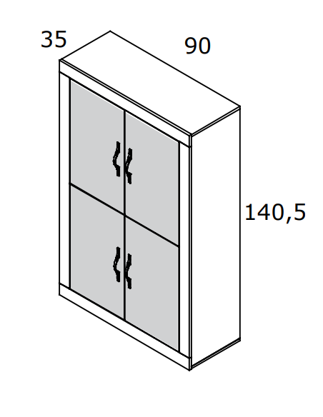 Vitrina cuatro puertas ROMA