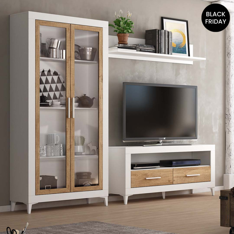 Mueble TV dos cajones y hueco 130 cm ROMA