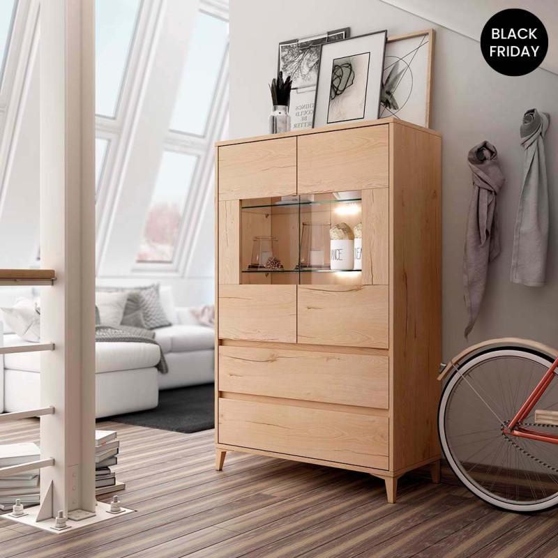 Vitrina dos puertas con cristalera y dos...