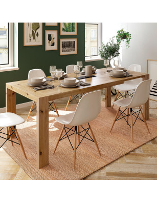 Tablero de madera de pino para mesa comedor 160x80 cm, gran grosor