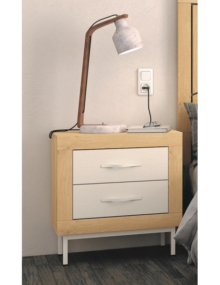 Mesita de noche dos cajones VIENA
