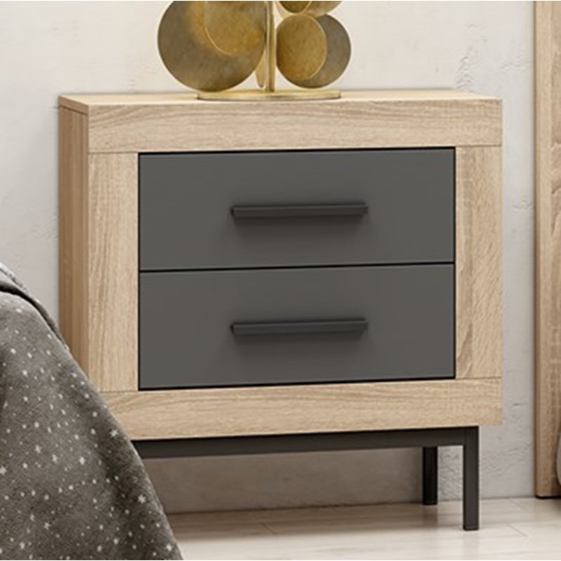 Mesita de noche dos cajones VIENA