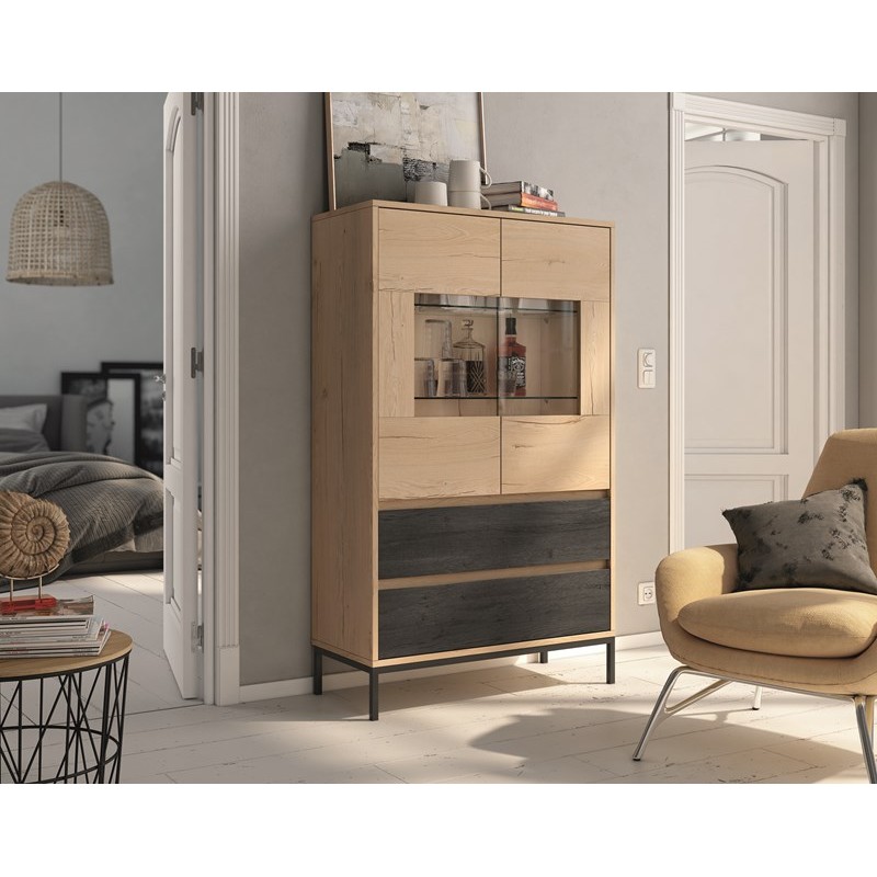 Vitrina dos puertas con cristalera y dos...