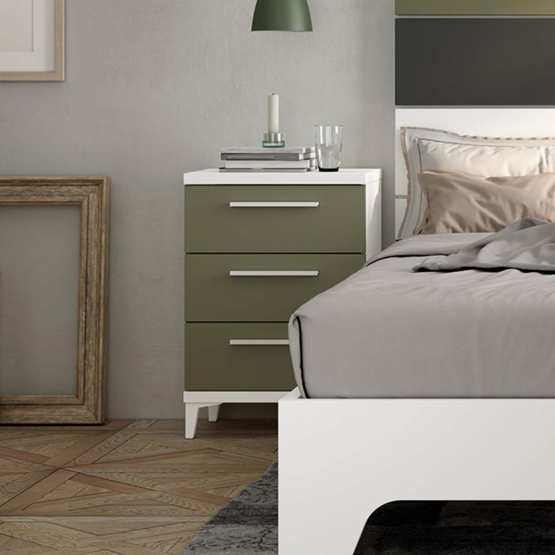 Mesita de noche tres cajones NILO