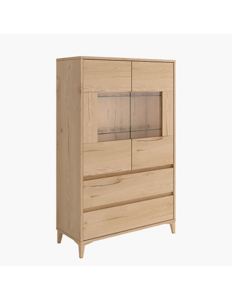 Vitrina dos puertas con cristalera y dos cajones CHIARA