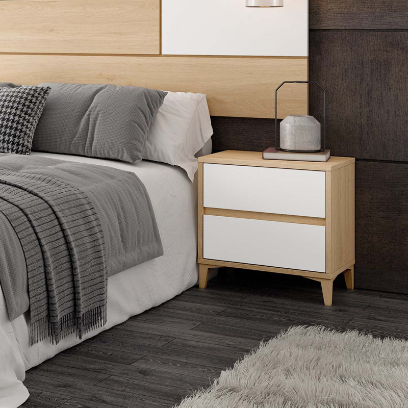 Mesita de noche dos cajones NILO I
