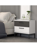 Mesita de noche dos cajones NILO