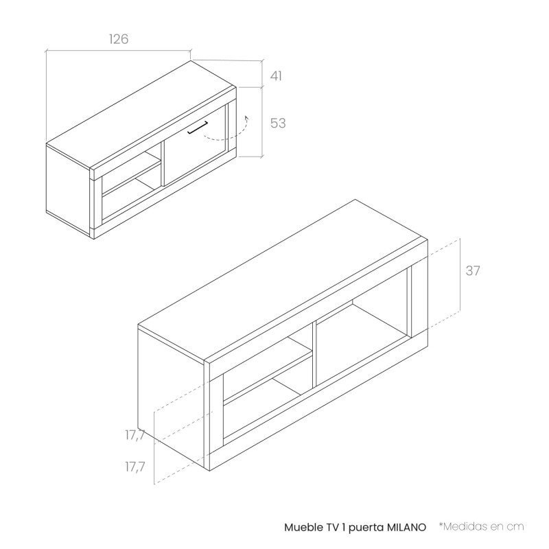 Mueble de televisión una puerta MILANO
