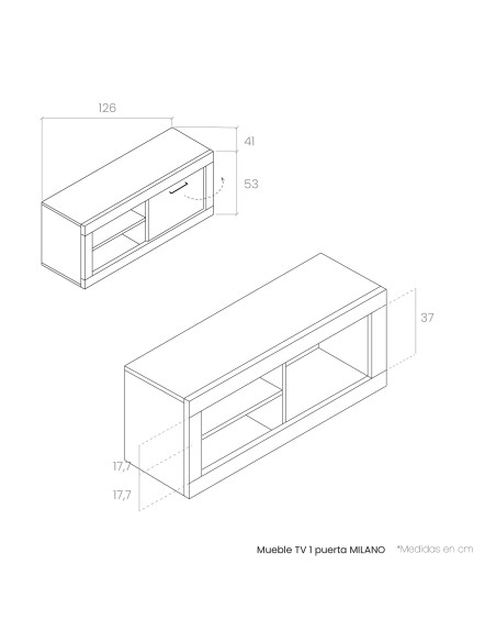 Mueble de televisión una puerta MILANO