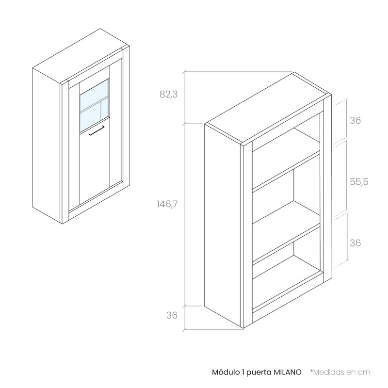 Módulo una puerta MILANO