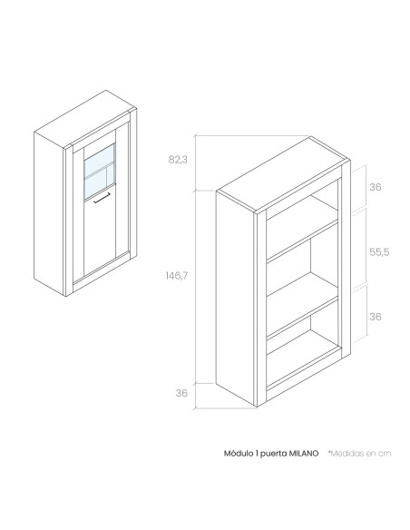 Módulo una puerta MILANO