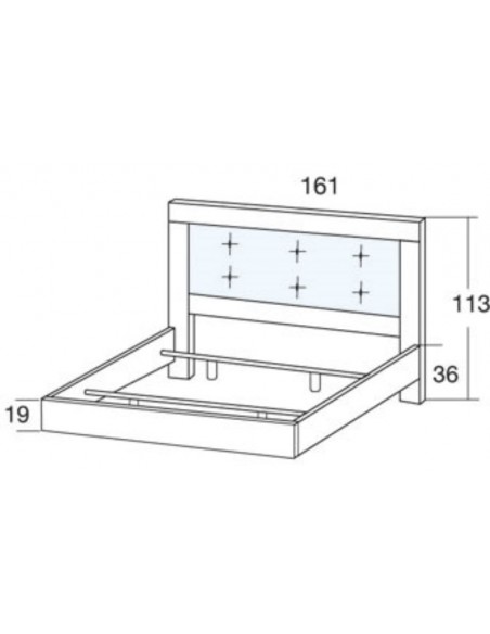 Cabecero y cama de 135/150 cm GINA II