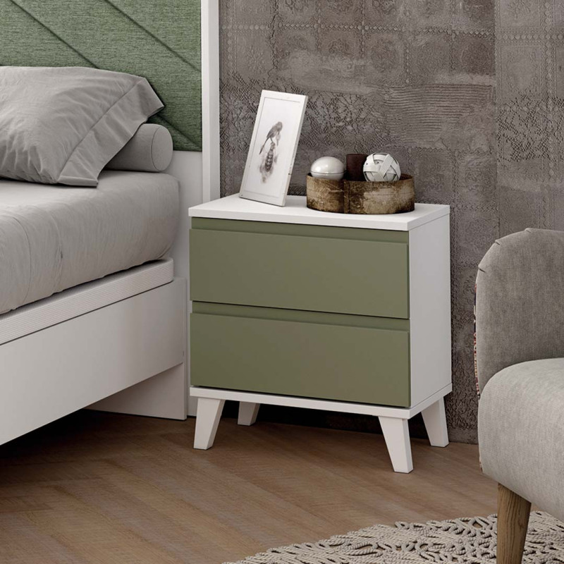 Mesita de noche dos cajones NILO II