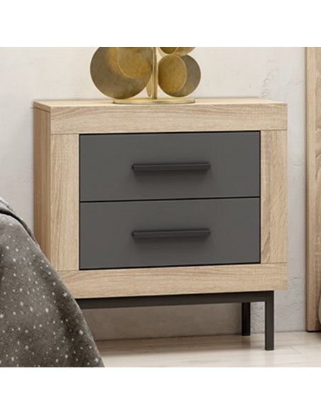 Mesita de noche dos cajones VIENA