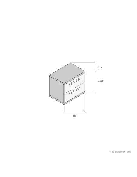 Mesita de noche dos cajones NILO