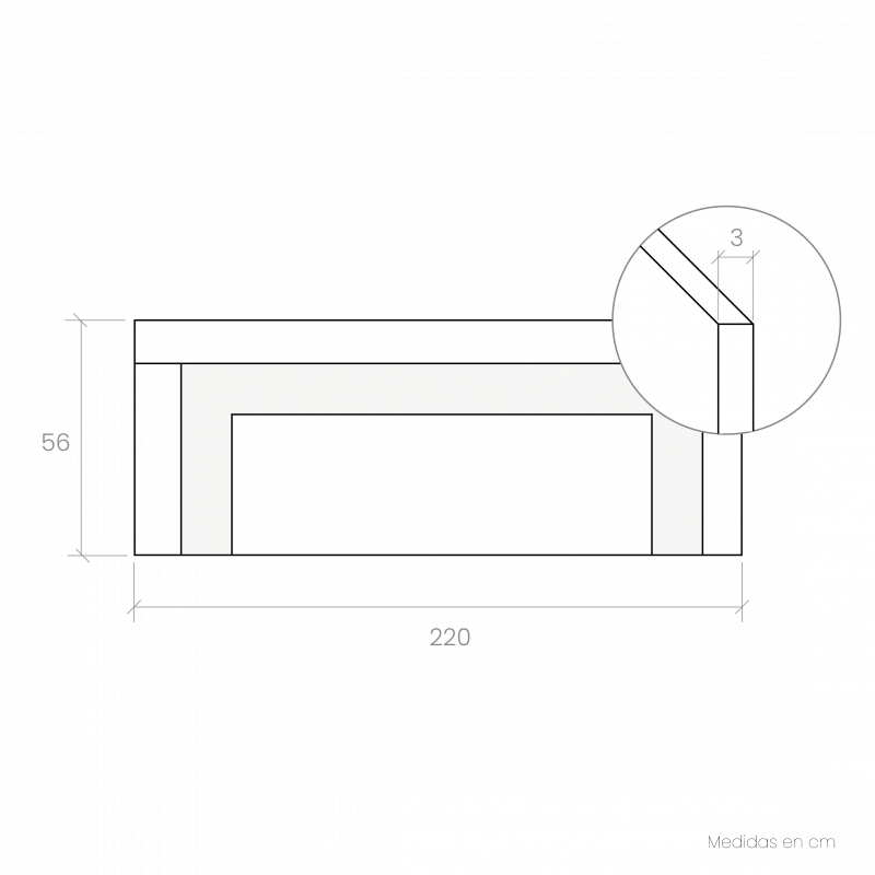 Cabecero y dos mesitas de dos cajones VIENA IV