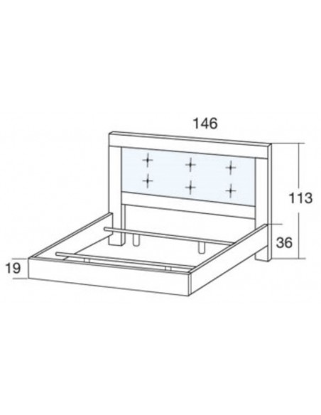 Cabecero y cama de 135/150 cm GINA II