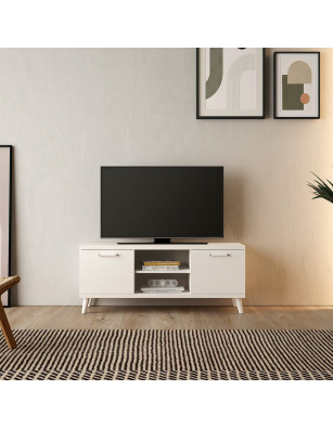 Aparador Mueble de TV Modelo Viena fabricado en madera maciza en color  Blanco