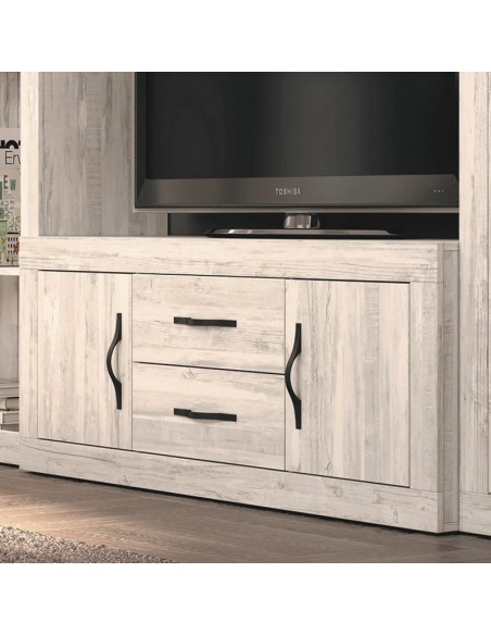 Mueble TV dos cajones y dos puertas 130 cm ROMA