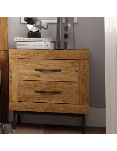 Mesita de noche dos cajones VIENA