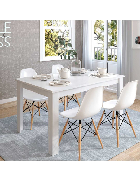 Mesa de cocina extensible 100x60 estructura blanca