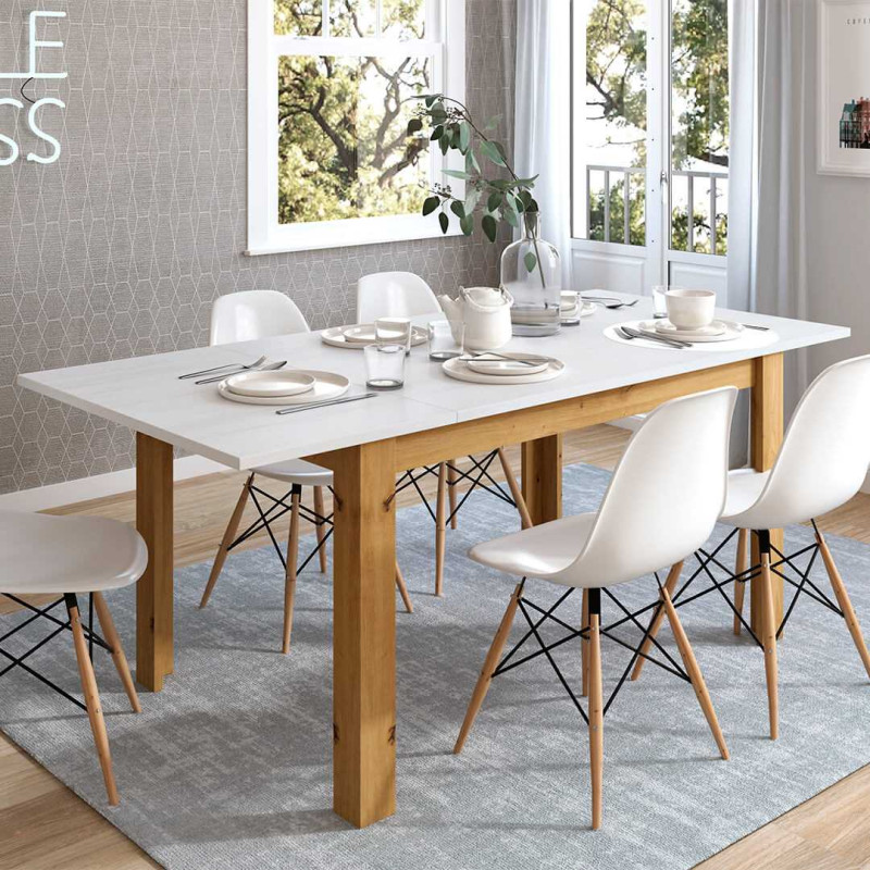 Mesa extensible para comedor rectangular Aran - Hermógenes