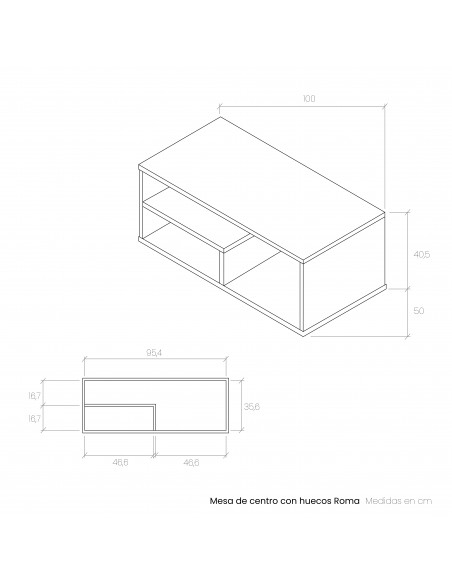 Mesa de centro con huecos ROMA
