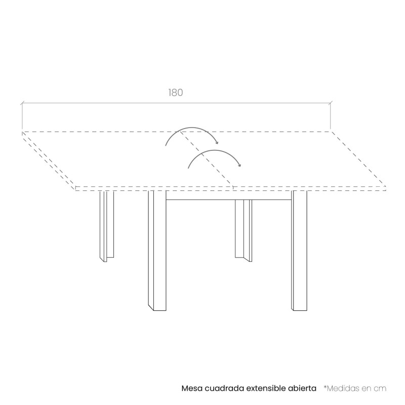 Mesa comedor cuadrada extensible DANIELA