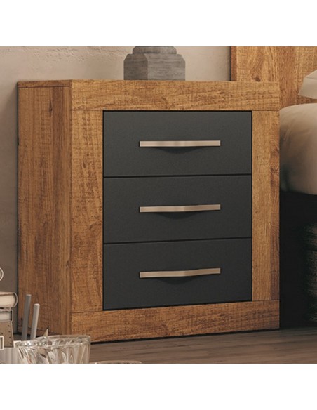 Mesita de noche tres cajones VIENA