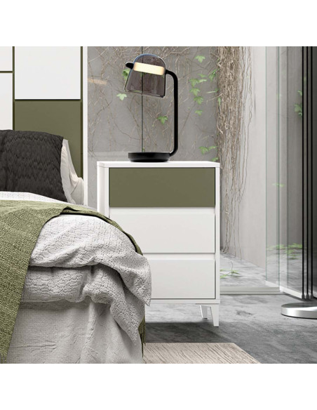 Mesita de noche tres cajones NILO I
