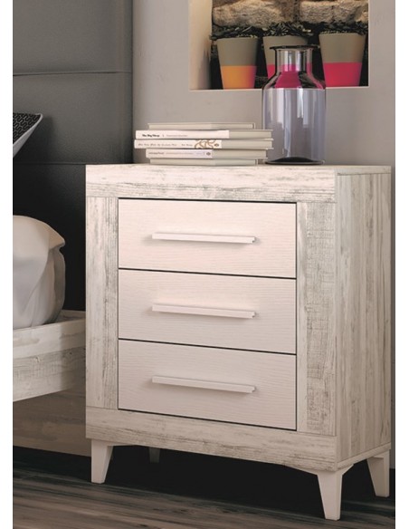 Mesita de noche tres cajones VIENA