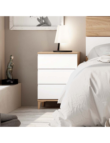 Mesita de noche tres cajones NILO II